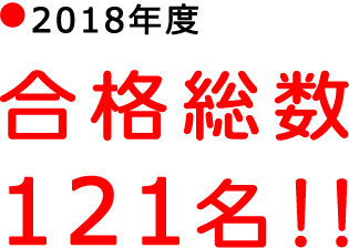 2018年度、合格総数121名！！